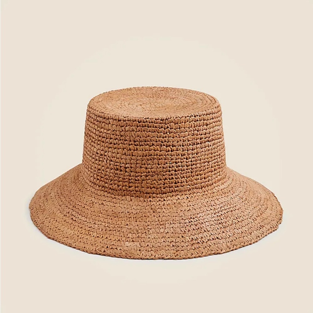 J. Crew Wide Brim Raffia Bucket Hat